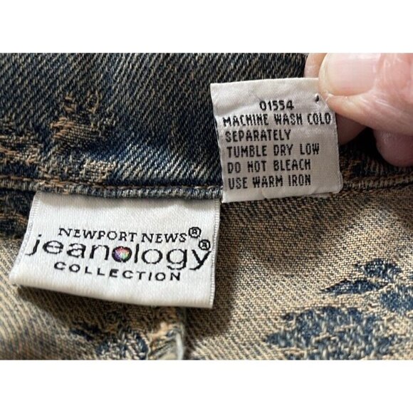 Jeanology Collection Denim Long Sleeve Jacket coat Closure Size 8 long trench - Picture 10 of 16